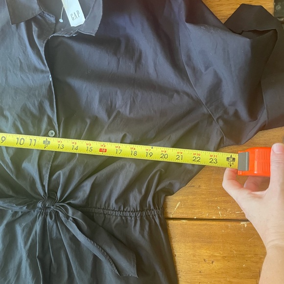 New NWT Gap Black Tie front Mini Shirtdress Dress Size XL A-line Collar - Picture 9 of 12